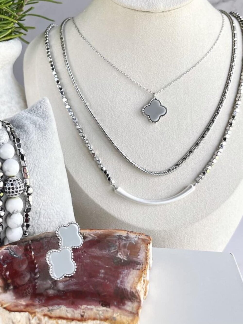 New Park Lane Lana Necklace & Earring Set in Gray - Picture 2 of 2